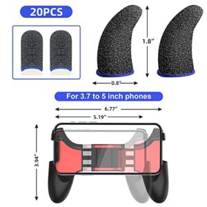 20 Pieces Silver Fiber Gaming Finger Sleeves,Mobile Game Controller Grip Finger Seamless Touchscreen Thumb Cover Thumb Finger Sleeve for PUBG, League of Legend, Rules of Survival, Knives Out, Fortnine