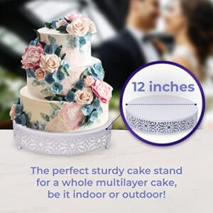 Tiered Cake Stand 5 Pc. Set with 3-Tier, 2-Tier, and Round Displays, Pedestal Dessert Stands, and Square Serving Tray Platter for Cupcakes, Pies, Cookies, Pastries, and Snacks