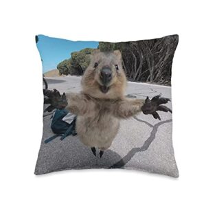be happy.. like a quokka throw pillow