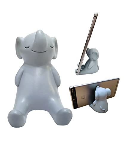 Homewy Cute Phone Stand for Desk, Mini Portable Elephant Smartphone Holder for Table and Nightstand, Kawaii Animal Phone Mount Holder foriPhone, Huawei,Samsung, Xiaomi, Home Decoration