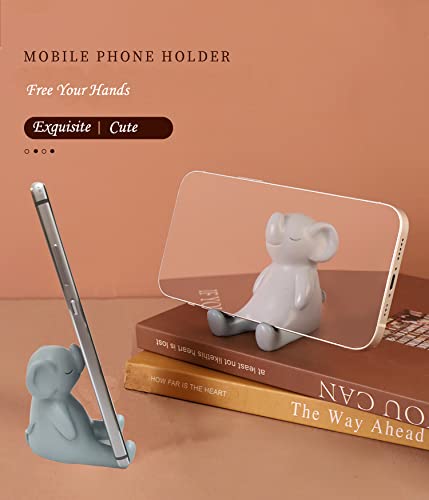 Homewy Cute Phone Stand for Desk, Mini Portable Elephant Smartphone Holder for Table and Nightstand, Kawaii Animal Phone Mount Holder foriPhone, Huawei,Samsung, Xiaomi, Home Decoration