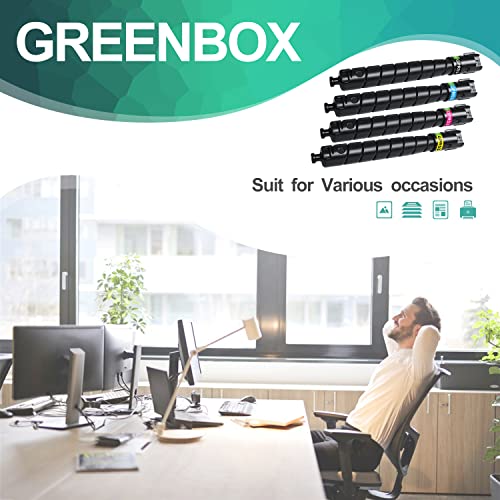 GREENBOX Remanufactured GPR-53 Toner Cartridge Replacement for Canon GPR-53 for ImageRunner iR-ADV DX C3320 3325 3330 3520 3525 3530 3725 3730 Printer (36,000 Pages High Yield, KCMY, 4-Pack)