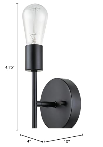 Globe Electric 65558 2-Light Reversible Vanity Light, Matte Black, Makeup Lighting, Beauty Room Accessories, Bathroom Lights Over Mirror, Makeup Mirror Lights, Decorative Lighting, Bulb Not Included