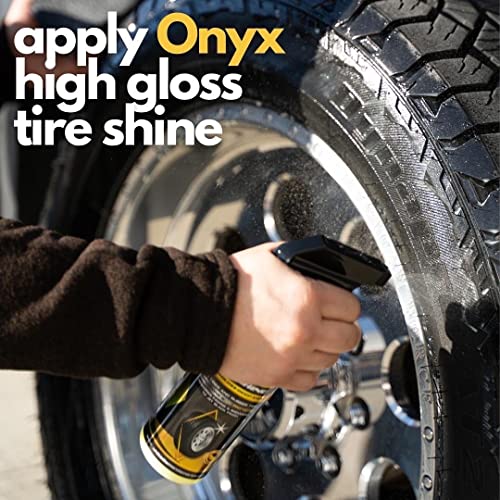 Schultz Laboratories White Diamond Onyx Tire Shine, High Gloss, Deep Shine, Conditions & Protects Against UV Rays, 16oz Bottle