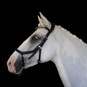 Lumiere Equestrian 'Aria' Anatomic Leather Bridle (Euro Version) Black Standard Leather & Rubber Grip Warmblood