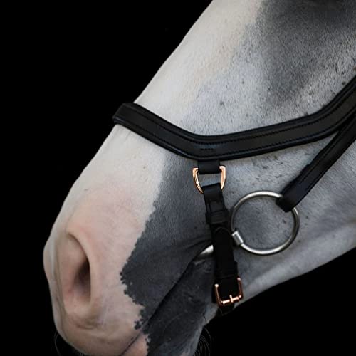 Lumiere Equestrian 'Aria' Anatomic Leather Bridle (Euro Version) Black Standard Leather & Rubber Grip Warmblood