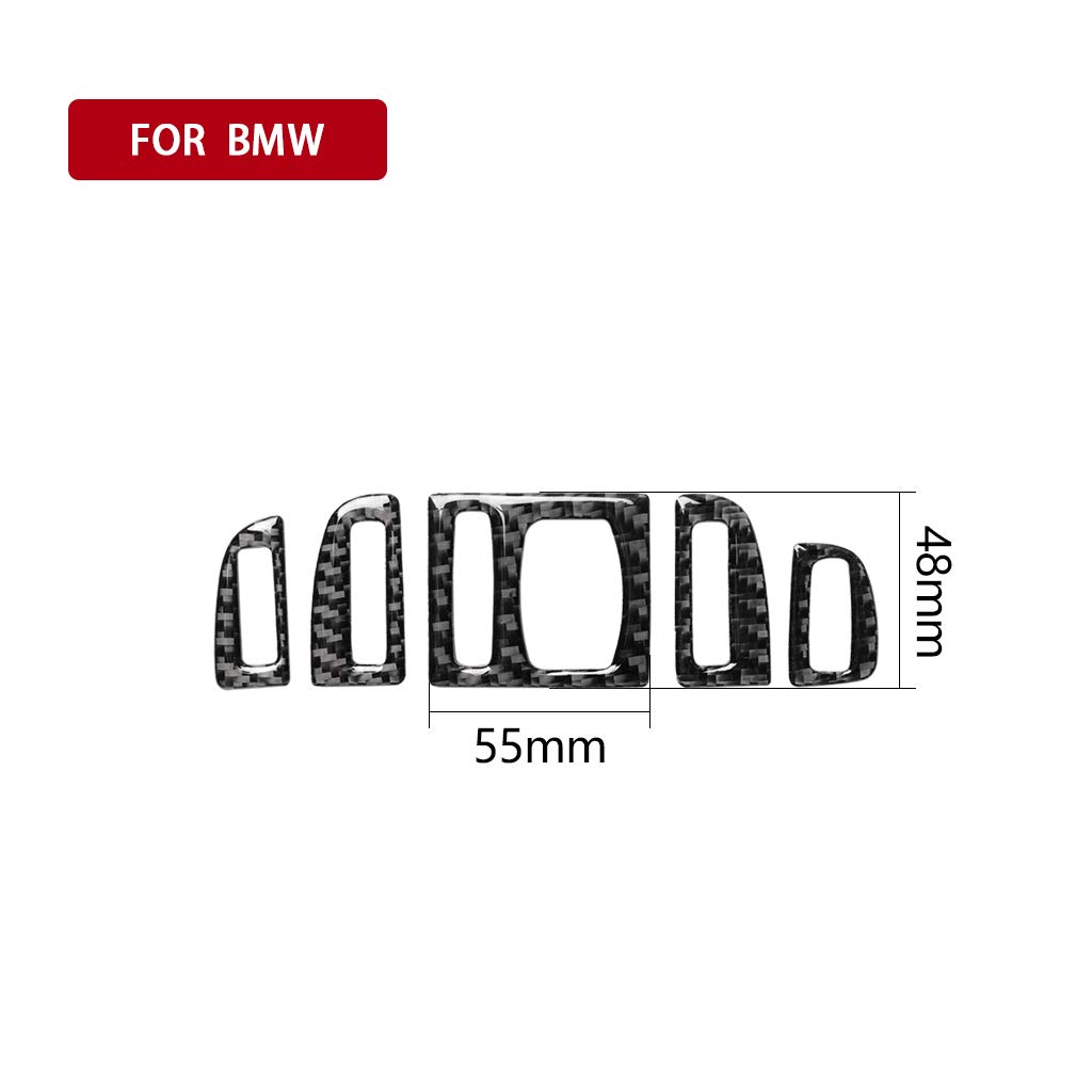 NC Carbon Fiber Trim Cover Sticker Compatible with BMW 5 Series F10 2011-2017 (Carbon Fiber B, Air Vent Cover Set)