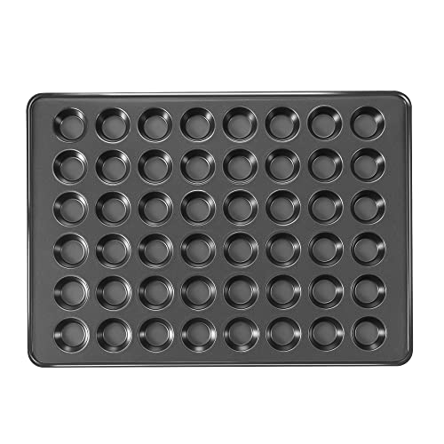 HONGBAKE 48 Cup Mini Muffin Pan, Small Cupcake Pan, Premium Nonstick Muffin Tin for Baking Cheesecake, Dishwasher Safe and Heavy Duty, Carbon Steel