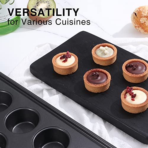 HONGBAKE 48 Cup Mini Muffin Pan, Small Cupcake Pan, Premium Nonstick Muffin Tin for Baking Cheesecake, Dishwasher Safe and Heavy Duty, Carbon Steel