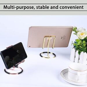 Cell Phone Stand for iPhone 13 12, Phone Dock: Holder, Cradle, Stand for Office Desk, 2022 Stable and Durable Fashion Phone Bracket - 2 PCS (Gold and Rose Gold)