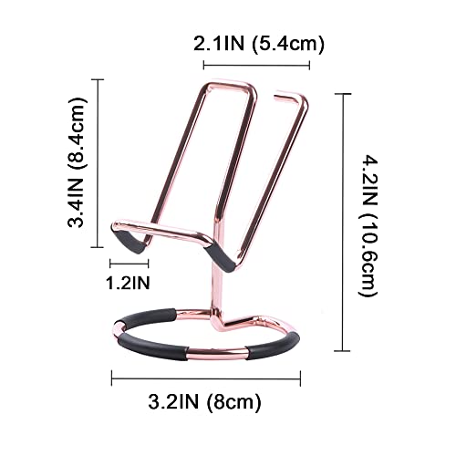 Cell Phone Stand for iPhone 13 12, Phone Dock: Holder, Cradle, Stand for Office Desk, 2022 Stable and Durable Fashion Phone Bracket - 2 PCS (Gold and Rose Gold)