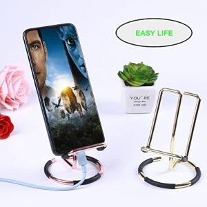 Cell Phone Stand for iPhone 13 12, Phone Dock: Holder, Cradle, Stand for Office Desk, 2022 Stable and Durable Fashion Phone Bracket - 2 PCS (Gold and Rose Gold)