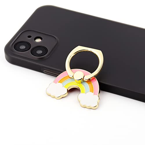 LaMignonne Phone Ring Holder Rainbow Metal Finger Grip 360° Rotation 180° Flip Kickstand Universal Phone Grip Compatible with All Smartphones