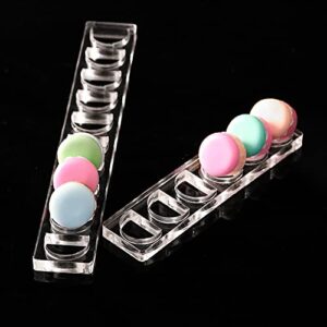 2 Pcs Clear Acrylic Macaron Cake Stand Pick Cookies Display Tray Cake Stand Dessert Display Stand for Wedding Baby Shower Birthday Party Candy Decorative(Capacity:6 & 10)