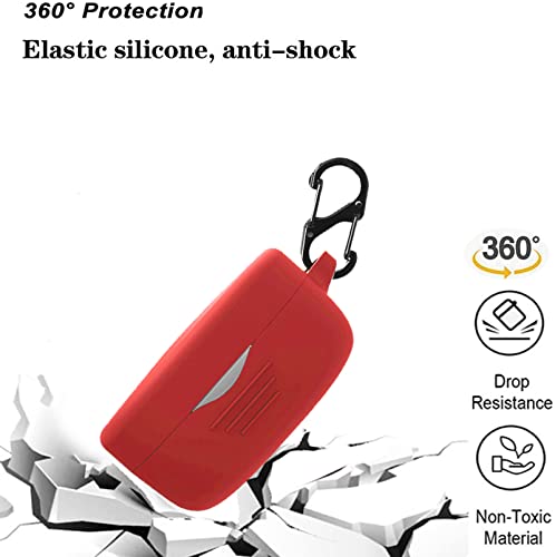 Ankersaila Case Compatible with SOUNDPEATS TrueAir2,Soft Silicone Shockproof Anti-Scratch Protective Cover (Red)