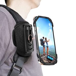phone holder for backpack strap,backpack strap clip for phone,phone strap pack clamp,smartphone holder for shoulder strap,phone shoulder strap fit hiking/alpinism/climbing/traveling
