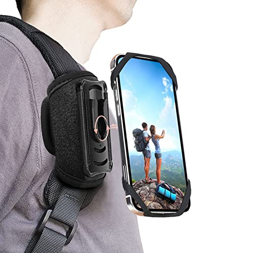 Phone Holder for Backpack Strap,Backpack Strap Clip for Phone,Phone Strap Pack clamp,Smartphone Holder for Shoulder Strap,Phone Shoulder Strap fit Hiking/Alpinism/Climbing/Traveling