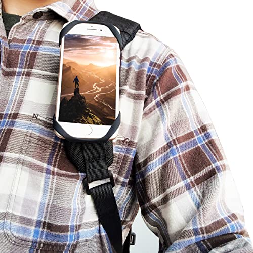 Phone Holder for Backpack Strap,Backpack Strap Clip for Phone,Phone Strap Pack clamp,Smartphone Holder for Shoulder Strap,Phone Shoulder Strap fit Hiking/Alpinism/Climbing/Traveling