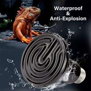 Reptile Heating Lamp Ceramic Heat Emitter Infrared Bulbs for Lizard Tortoise Bearded Dragon Hedgehogs Reptiles Amphibians (Size : 150W)