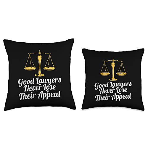 Funny Lawyer Gifts Good Lawyers Never Lose Their Appeal Throw Pillow, 16x16, Multicolor