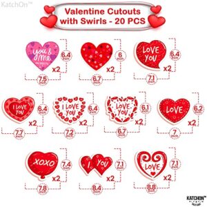 KatchOn, I Love You Valentines Hanging Swirls - Pack of 30, Valentines Day Decorations | Valentines Heart Decorations for Valentines Day Decor | Hanging Hearts Decorations for Valentines Decorations.