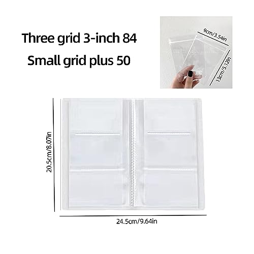 ROPAKED Transparent Jewelry Storage Book with Pockets 84 Slots and 50 Pcs Clear Small Plastic Bags Ring Earring Organizer Book Card Holder Travel Pouch for Jewelry