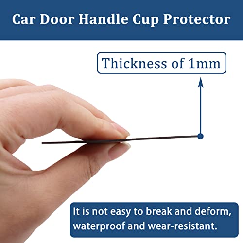 Seamaka 4Pcs Carbon Car Door Handle Cup Protector,Removable Magnetic Car Door Handle Protector, Universal Auto Door Door Handle Cups Protective Pad O-002