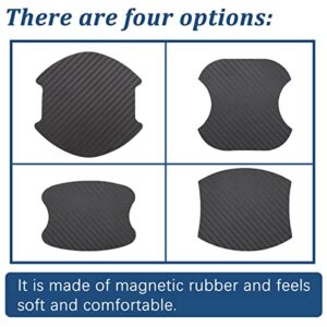 Seamaka 4Pcs Carbon Car Door Handle Cup Protector,Removable Magnetic Car Door Handle Protector, Universal Auto Door Door Handle Cups Protective Pad O-002