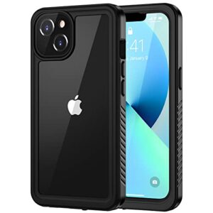 lanhiem for iphone 13 mini case, ip68 waterproof dustproof shockproof cases with built-in screen protector, full body sealed protective front and back cover for iphone 13 mini, 5.4 inch (black)