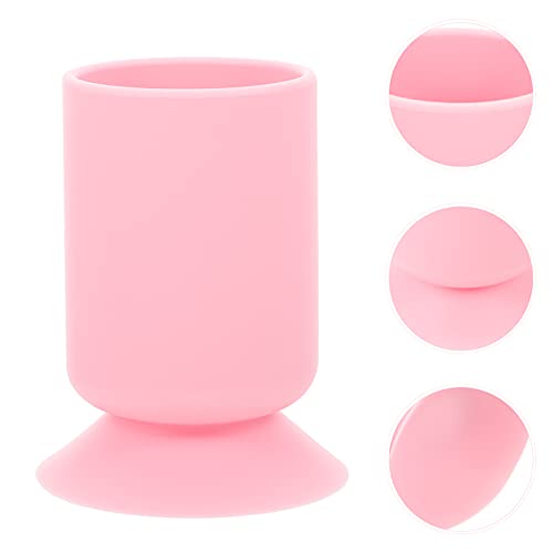 FOMIYES Silicone Pencil Holder Suction Cup Makeup Brush Holder Pencil Pen Holder for Office Desktop Storage Organizer Pink