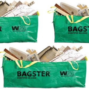 Bagster 3CUYD Dumpster in a Bag Holds up to 3,300 lb, 3 Bag, Green