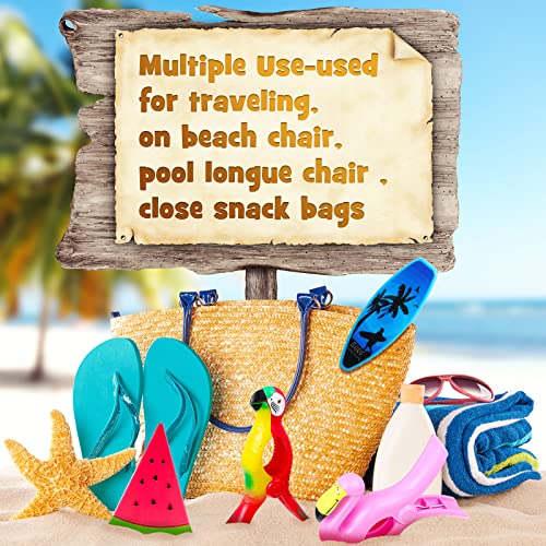 8 Pieces Beach Towel Clips Beach Chair Clips Jumbo for Pool Lounge Chair, Cruise Clothes Lines, Patio and Holiday Pool (Beach Style)
