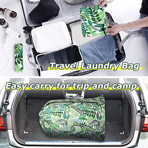 ZHMAIBDM Large Laundry Bag with Handles, Washable Large Dirty Clothes, Drawstring Organizer Bag, Fit Hamper Basket Camp Travel Home College Dorm, 26x36 inch, Green