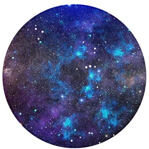 yeahspace galaxy rug round 40 inch circle rug for bedroom playroom children's room-outer space universe galaxy stary purple, purple