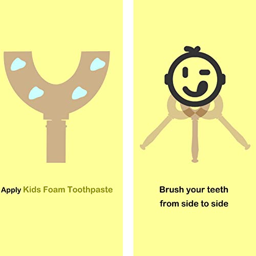 LEPGIFE U Shaped Kids Toothbrush 4 Pack, Fanttmon U-Type Whole Mouth Toothbrush for Kids (Age 6-10)