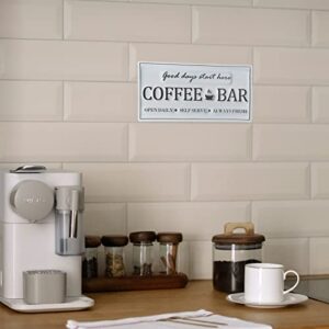 Coffee Signs For Coffee Bar.Metal Coffee Bar Sign Decor, Good Days Start Here,14" x 7". Coffe Bar Assecories, Hanging Coffee Sign for Farmhouse Kitchen Wall Decorations. Cocina De Cafe.(White)