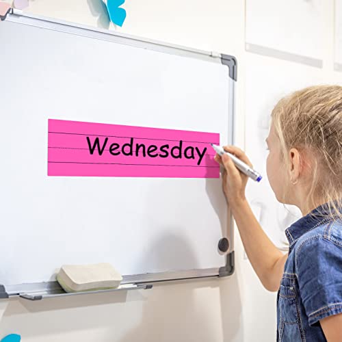 10 Pack Magnetic Sentence Strips, Sentence Strips with Magnets, 12 x 3 in, Magnetic Dry Erase Sentence Strips, Lined Magnetic Strips, Reusable Classroom Learning Tool for Learning (Bright Color)