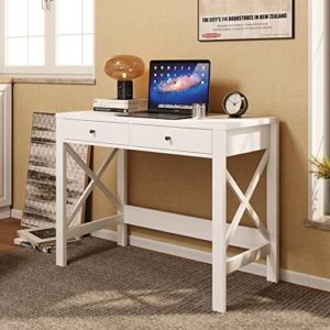 VredHom White Office Computer Desk with Drawers - Small Writing Desk, 39 Inch for Home and Office Use - Organize Your Workspace with Style.