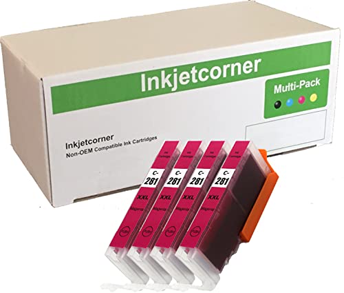 Inkjetcorner Compatible Ink Cartridge Replacement for CLI-281M CLI 281 XXL for use with TR8620 TR8622 TR8620A TS6320 TS702A TR8520 TS9120 TS8320 TS8322 (Magenta, 4-Pack)