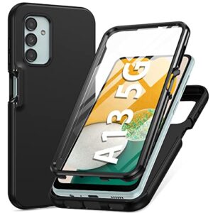 pujue for samsung galaxy a13 5g case: silicone slim full rugged protective matte cell phone case - durable drop shockproof tpu cute bumper cover (black)
