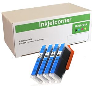 inkjetcorner compatible ink cartridge replacement for cli-281c cli-281 xxl for use with tr8620 tr8622 tr8620a ts6320 ts702a tr8520 ts9120 ts8320 ts8322 (cyan, 4-pack)