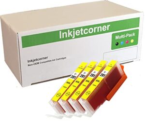 inkjetcorner compatible ink cartridge replacement for cli-281y cli 281 xxl for use with tr8620 tr8622 tr8620a ts6320 tr7520 tr8520 ts9120 ts8320 ts8322 (yellow, 4-pack)
