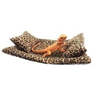 GooWell Bearded Dragon Hammock Lizard Hammock Reptile Bed with Pillow Lizard Habitat Soft and Warm Small Animal Sleeping Bag Set