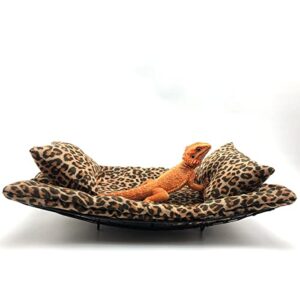 GooWell Bearded Dragon Hammock Lizard Hammock Reptile Bed with Pillow Lizard Habitat Soft and Warm Small Animal Sleeping Bag Set