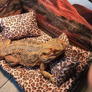 GooWell Bearded Dragon Hammock Lizard Hammock Reptile Bed with Pillow Lizard Habitat Soft and Warm Small Animal Sleeping Bag Set