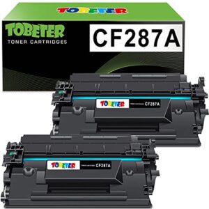 tobeter compatible 87a toner replacement for hp cf287a 87a cf287x 87x toner cartridges for laserjet pro m501 m501dn enterprise m506 m506dn m506n m506x mfp m527 m527dn m527f printers (2 black)