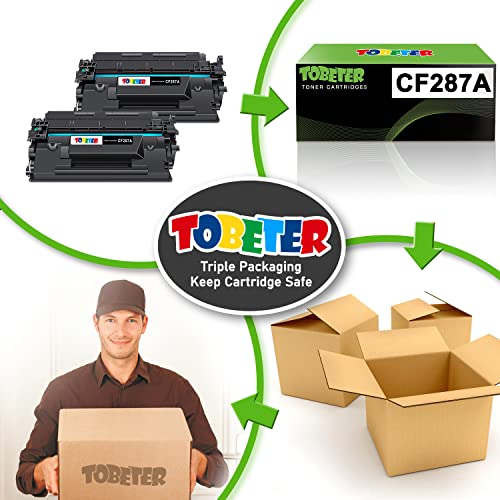 ToBeter Compatible 87A Toner Replacement for HP CF287A 87A CF287X 87X Toner Cartridges for Laserjet Pro M501 M501dn Enterprise M506 M506dn M506n M506x MFP M527 M527dn M527f Printers (2 Black)