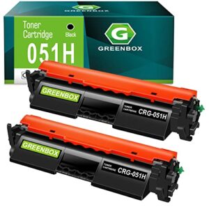 greenbox compatible 051h toner cartridge replacement for canon 051h crg051h crg-051h 2169c001, 4,100 pages high yield for canon lbp162dw mf267dw mf269dw lbp160 mf260 printer (2-pack black)