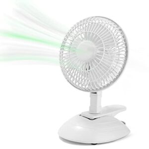 breeze living 6 inch desk fan, table fan small electric clip on fan with adjustable tilt 2 speed setting portable for home/office/bedroom