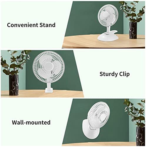 BREEZE LIVING 6 inch Desk Fan, Table Fan Small Electric Clip On Fan with Adjustable Tilt 2 Speed Setting Portable for Home/Office/Bedroom